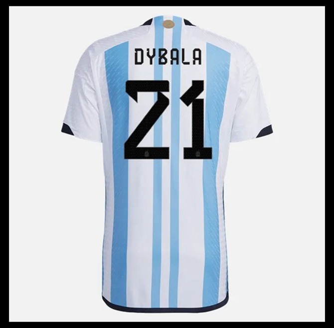 Jalkapallo Pelipaidat Peliasut Argentiina Pelipaita MM 2022 DYBALA #21 Koti