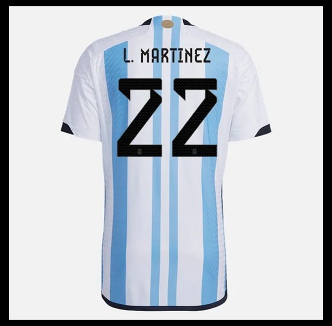 Jalkapallo Pelipaidat Peliasut Argentiina Pelipaita MM 2022 L MARTINEZ #22 Koti
