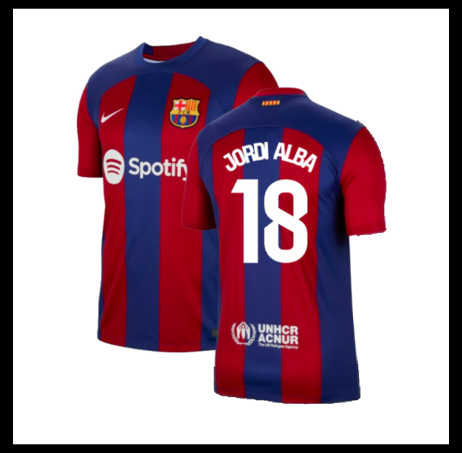 Jalkapallo Pelipaidat Peliasut FC Barcelona Pelipaita 2023-24 JORDI ALBA #18 Koti