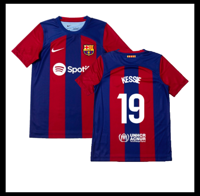 Jalkapallo Pelipaidat Peliasut FC Barcelona Pelipaita 2023-24 Lasten KESSIE #19 Koti