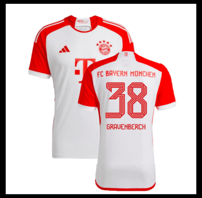 Jalkapallo Pelipaidat Peliasut FC Bayern München Pelipaita 2023-24 GRAVENBERCH #38 Koti