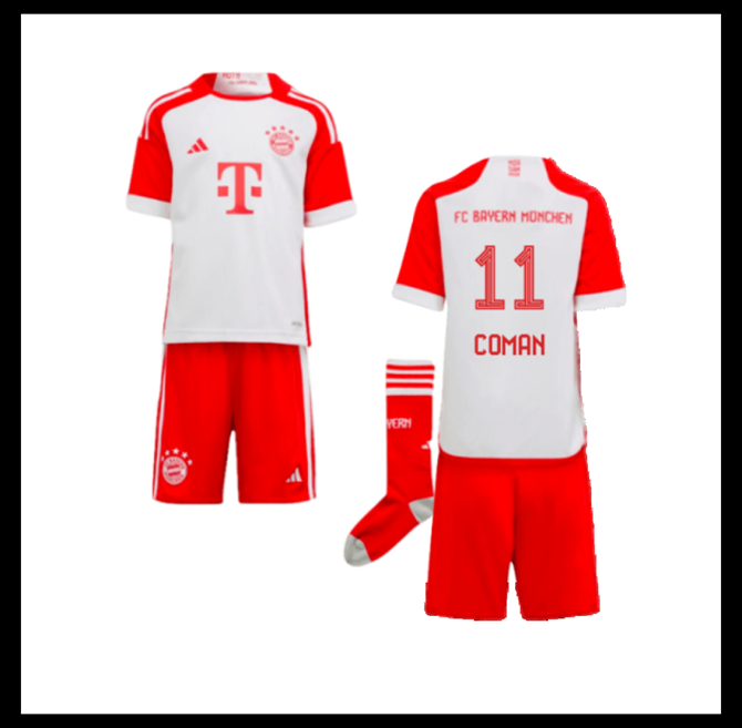 Jalkapallo Pelipaidat Peliasut FC Bayern München Pelipaita 2023-24 Lasten COMAN #11 Koti