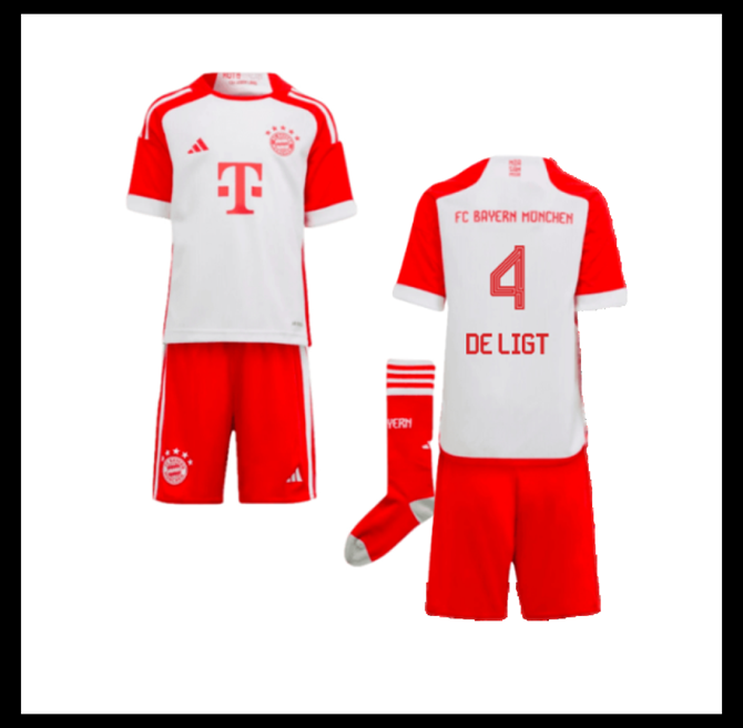 Jalkapallo Pelipaidat Peliasut FC Bayern München Pelipaita 2023-24 Lasten DE LIGT #4 Koti