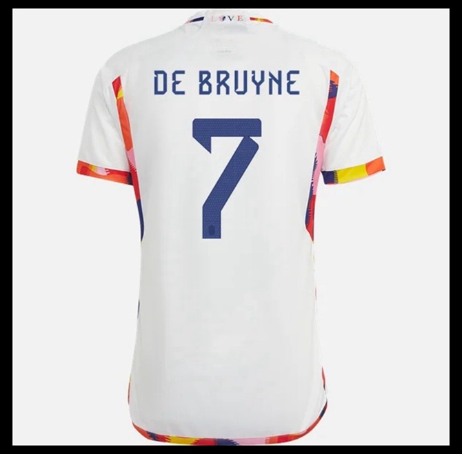 Jalkapallo Pelipaidat Peliasut Belgia Pelipaita MM 2022 DE BRUYNE #7 Vieras