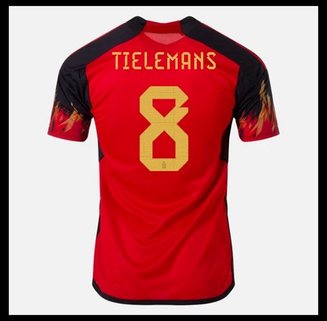 Jalkapallo Pelipaidat Peliasut Belgia Pelipaita MM 2022 TIELEMANS #8 Koti