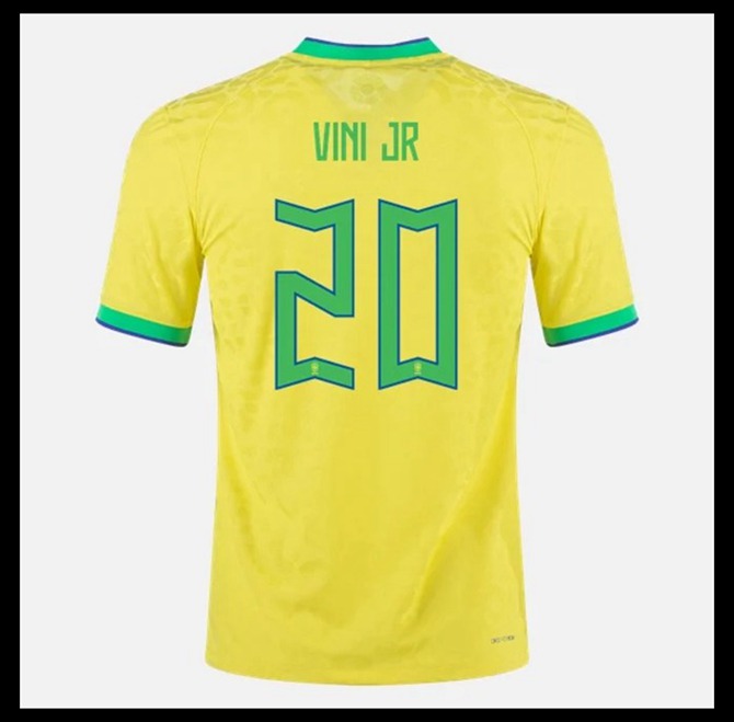 Jalkapallo Pelipaidat Peliasut Brasilia Pelipaita MM 2022 VINI JR #20 Koti