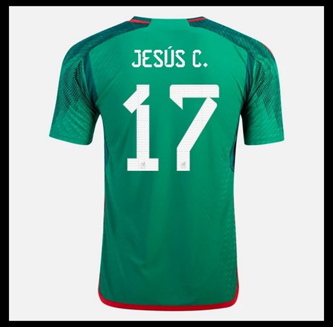 Jalkapallo Pelipaidat Peliasut Meksiko Pelipaita MM 2022 JESUS C #17 Koti