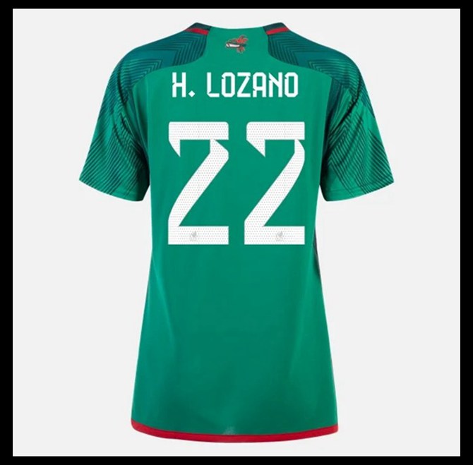 Jalkapallo Pelipaidat Peliasut Meksiko Pelipaita MM 2022 Naisten H LOZANO #22 Koti