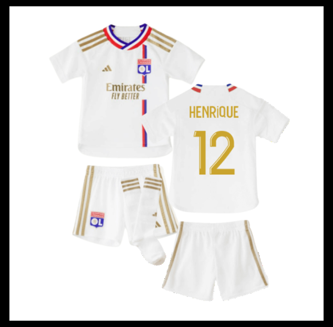 Jalkapallo Pelipaidat Peliasut Olympique Lyonnais Pelipaita 2023-24 Lasten HENRIQUE #12 Koti