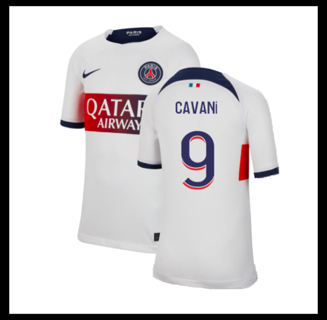 Jalkapallo Pelipaidat Peliasut Paris Saint Germain PSG Pelipaita 2023-24 CAVANI #9 Vieras