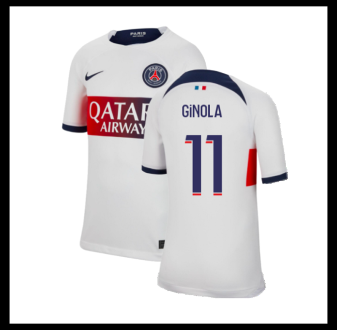 Jalkapallo Pelipaidat Peliasut Paris Saint Germain PSG Pelipaita 2023-24 GINOLA #11 Vieras