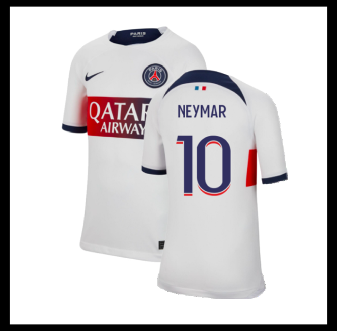 Jalkapallo Pelipaidat Peliasut Paris Saint Germain PSG Pelipaita 2023-24 NEYMAR #10 Vieras