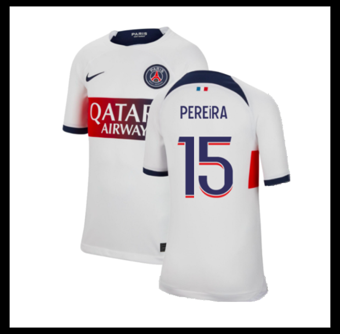 Jalkapallo Pelipaidat Peliasut Paris Saint Germain PSG Pelipaita 2023-24 PEREIRA #15 Vieras