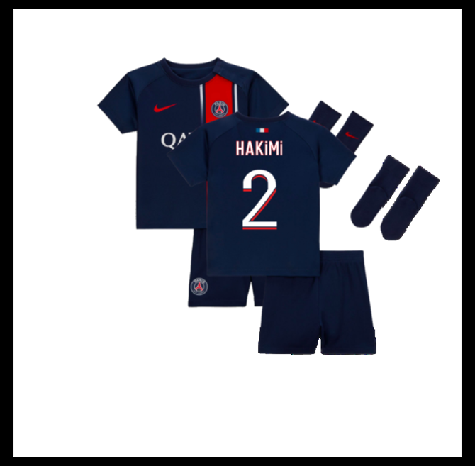 Jalkapallo Pelipaidat Peliasut Paris Saint Germain PSG Pelipaita 2023-24 Lasten HAKIMI #2 Koti