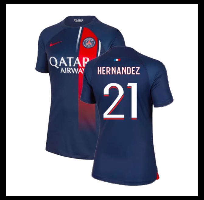 Jalkapallo Pelipaidat Peliasut Paris Saint Germain PSG Pelipaita 2023-24 Naisten HERNANDEZ #21 Koti