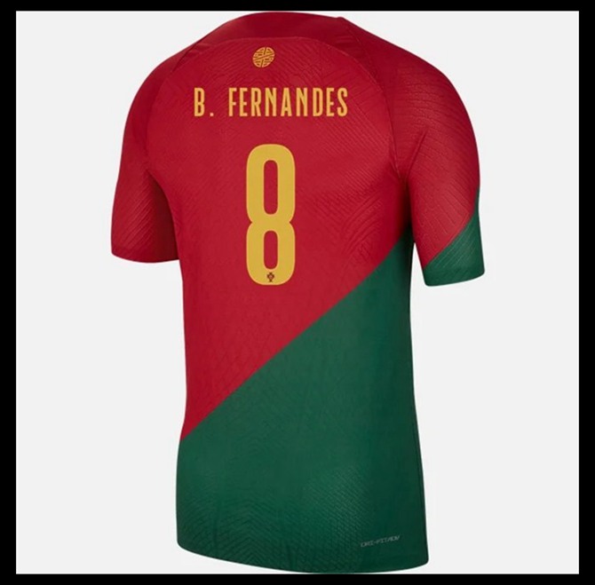 Jalkapallo Pelipaidat Peliasut Portugali Pelipaita MM 2022 B FERNANDES #8 Koti