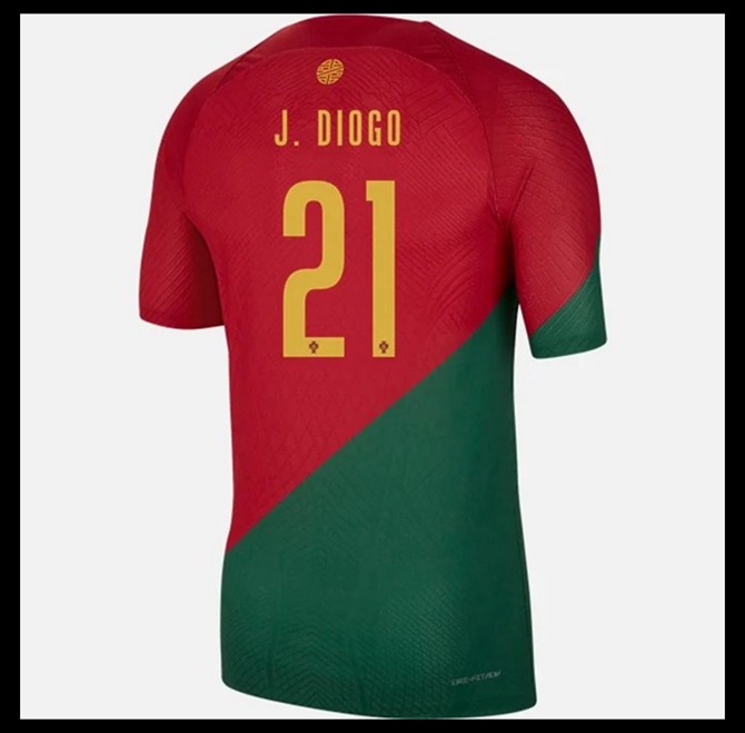 Jalkapallo Pelipaidat Peliasut Portugali Pelipaita MM 2022 J DIOGO #21 Koti
