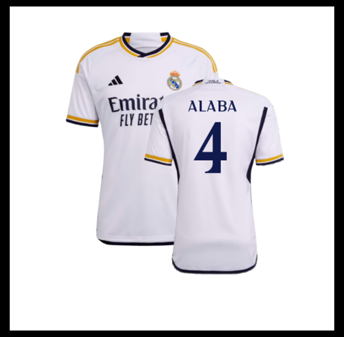 Jalkapallo Pelipaidat Peliasut FC Real Madrid Pelipaita 2023-24 ALABA #4 Koti