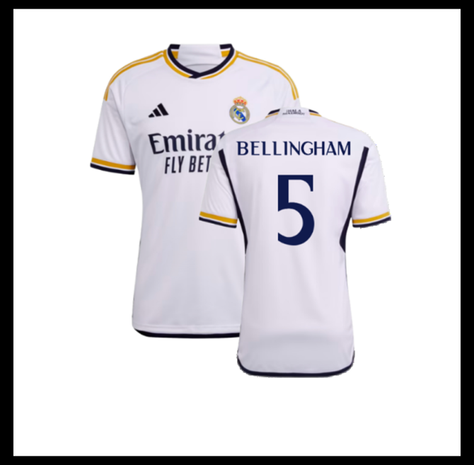 Jalkapallo Pelipaidat Peliasut FC Real Madrid Pelipaita 2023-24 BELLINGHAM #5 Koti
