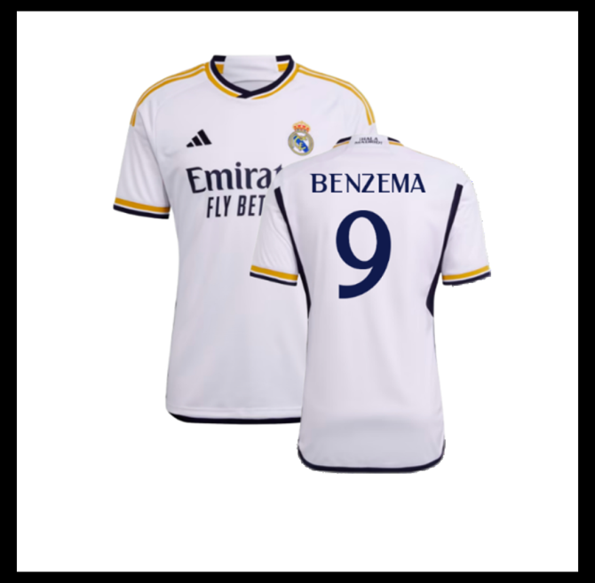 Jalkapallo Pelipaidat Peliasut FC Real Madrid Pelipaita 2023-24 BENZEMA #9 Koti