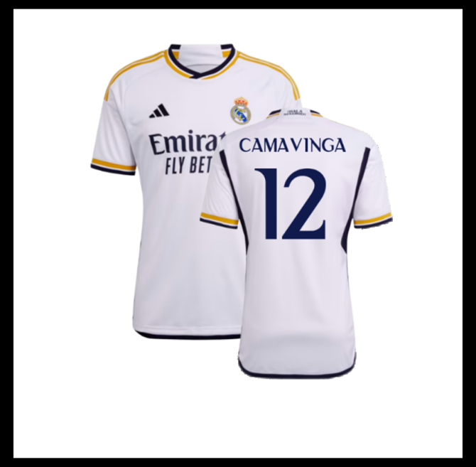 Jalkapallo Pelipaidat Peliasut FC Real Madrid Pelipaita 2023-24 CAMAVINGA #12 Koti