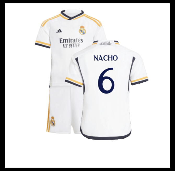 Jalkapallo Pelipaidat Peliasut FC Real Madrid Pelipaita 2023-24 Lasten NACHO #6 Koti