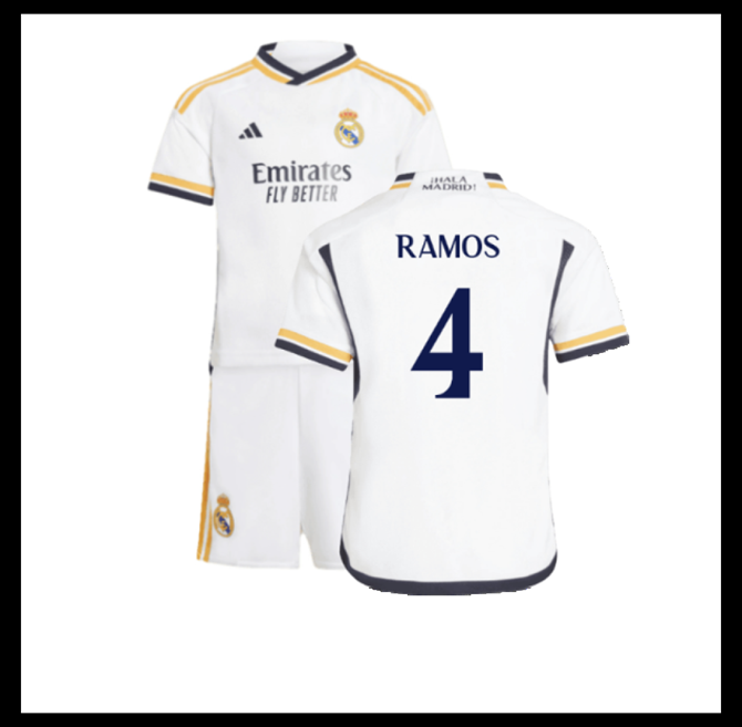 Jalkapallo Pelipaidat Peliasut FC Real Madrid Pelipaita 2023-24 Lasten RAMOS #4 Koti