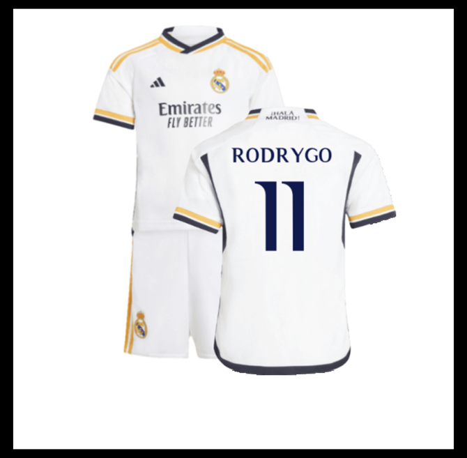 Jalkapallo Pelipaidat Peliasut FC Real Madrid Pelipaita 2023-24 Lasten RODRYGO #11 Koti