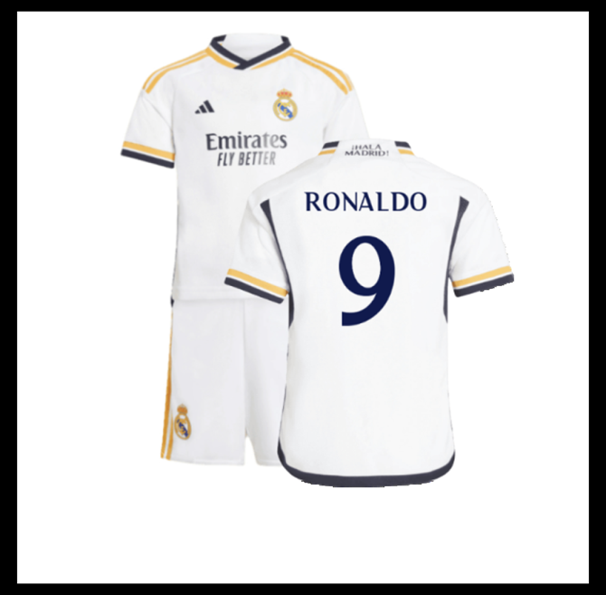 Jalkapallo Pelipaidat Peliasut FC Real Madrid Pelipaita 2023-24 Lasten RONALDO #9 Koti