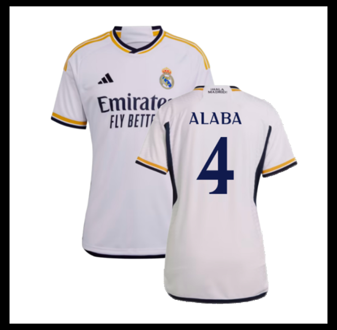 Jalkapallo Pelipaidat Peliasut FC Real Madrid Pelipaita 2023-24 Naisten ALABA #4 Koti