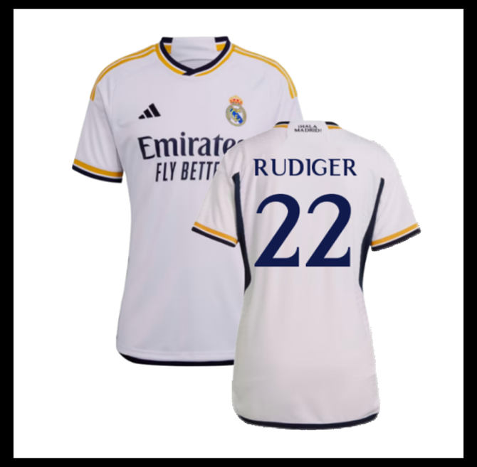 Jalkapallo Pelipaidat Peliasut FC Real Madrid Pelipaita 2023-24 Naisten RUDIGER #22 Koti