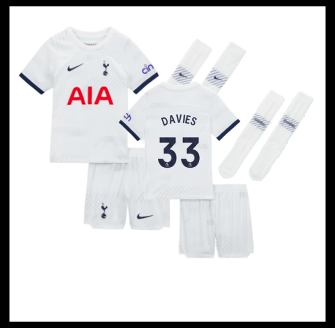 Jalkapallo Pelipaidat Peliasut Tottenham Hotspur Pelipaita 2023-24 Lasten DAVIES #33 Koti