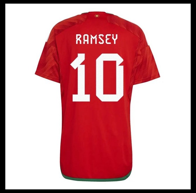 Jalkapallo Pelipaidat Peliasut Wales Pelipaita MM 2022 RAMSEY #10 Koti